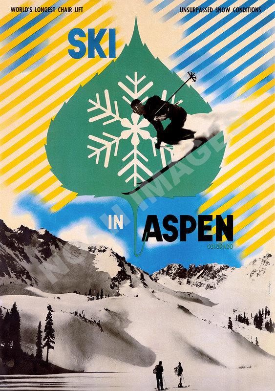 Aspen Vintage Travel Ski Poster