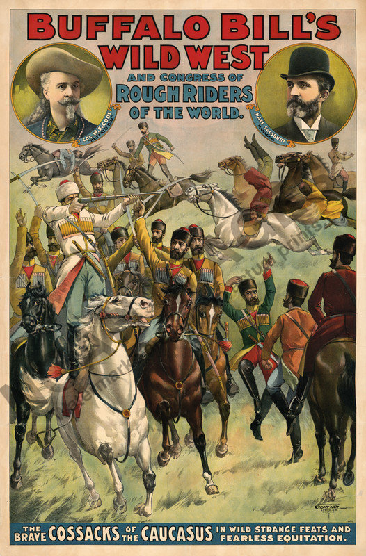 Buffalo Bills Wild West Rough Riders Cossacks vintage circus poster ...