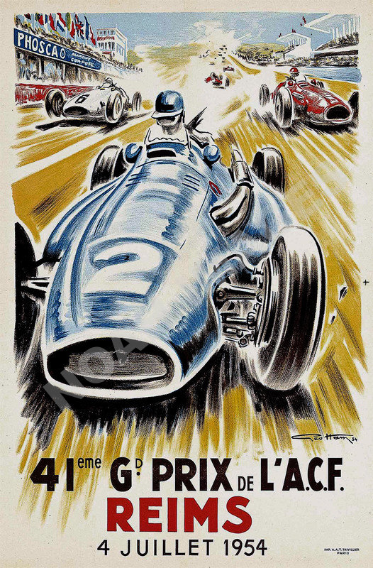 1938 ACF REIMS GRAND PRIX AUTOMOBILE RACE CAR RACING FRANCE VINTAGE POSTER REPRO 1938 ACF REIMS GRAND PRIX AUTOMOBILE RACE CAR RACING FRANCE VINTAGE POSTER REPRO