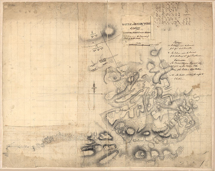 Battle of Brandywine PA c1777 map 30x24
